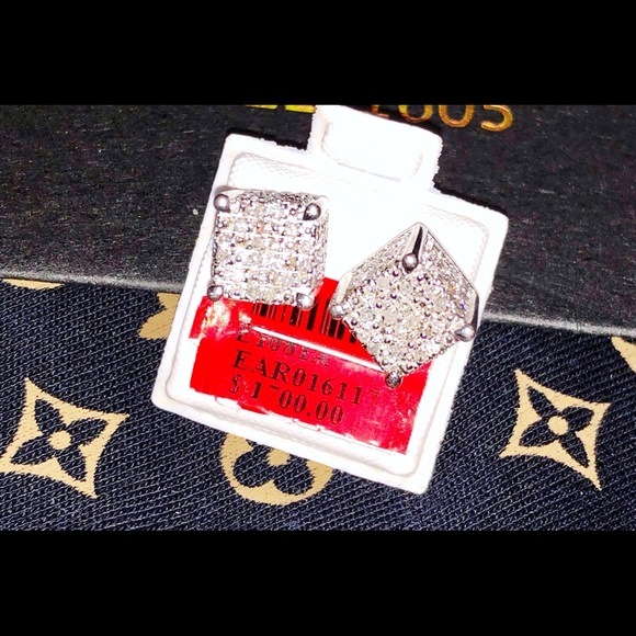 .90ct Real Diamond cube earrings CERTIFIED REAL !! - Picture 7 of 10